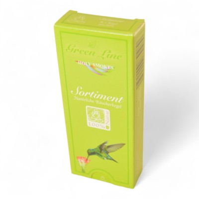 Conjunto de ocho conos de incienso variados de la línea verde