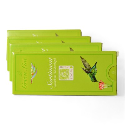 Conjunto de ocho conos de incienso variados de la línea verde